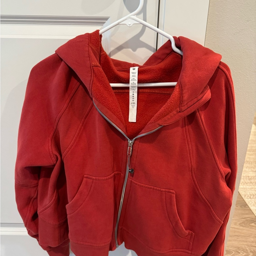 lululemon athletica Red Zip-Up Hoodie